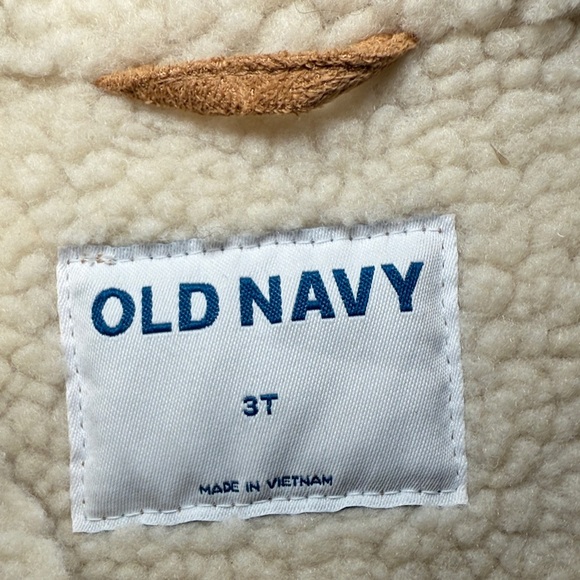 Kids Old Navy Brown Pea Coat with Cream Accents size 3T Children Girl - Picture 7 of 10